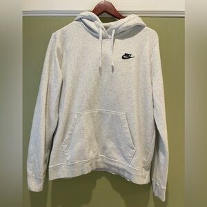 Nike Kid’s Light Gray Hoodie with Black Swoosh Size Large